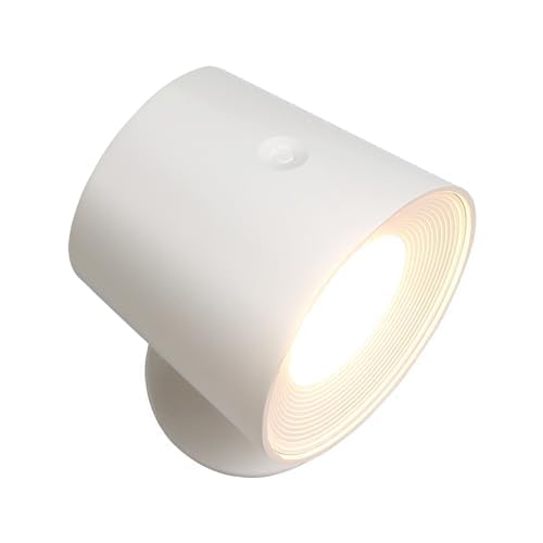 ZMH Wandlampe LED Wandleuchte Innen - Wandbeleuchtung 2 St¨¹ck mit Akku 360¡ã Drehbare Touch Control 3 Helligkeitsstufen Wei? Kabellose Wandleuchten F¨¹r Wohnzimmer Kinder Schlafzimmer