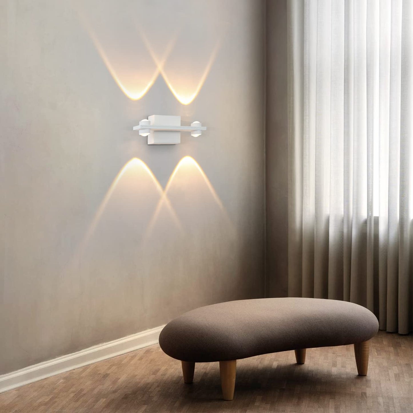 ZMH LED Wandleuchte innen Wandlampe Wohnzimmer - 5W Modern weiß Flurlampe Wandbeleuchtung 3000K Warmweiß Up Down Wandlicht Spot aus Metall Wanddeko Nachtlampe für Treppenhaus Schlafzimmer Kinderzimmer