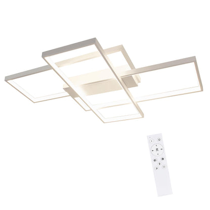 ZMH Deckenlampe LED Deckenleuchte Wohnzimmerlampe - 100cm Schlafzimmerlampe Dimmbar mit Fernbedienung 88W Wohnzimmer Deckenbeleuchtung Modern Küchenlampe Groß Weiß für Schlafzimmer Esszimmer Küche