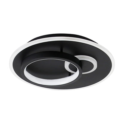 ZMH Led Deckenlampe Wohnzimmer Deckenleuchte Flur - Schwarz 33W Dimmbar Wohnzimmerlampe Modern Schlafzimmerlampe Rund Design Flurlampe mit Fernbedienung Deckenbeleuchtung f¨¹r K¨¹che Esszimmer B¨¹ro