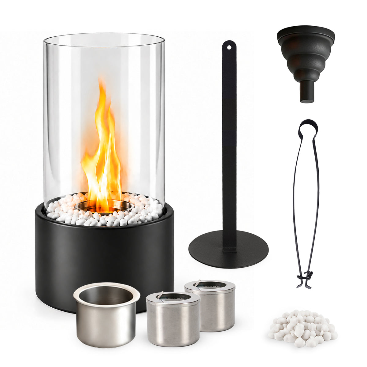 ZMH Alkoholheizung zylindrisch 16 × 40,5 cm | Wärme für Balkon & Terrasse