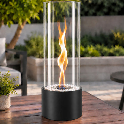 Bioethanol Tischkamin Groß 16 × 40,5 cm – Rauchfrei & Windgeschützt für Innen und Außen