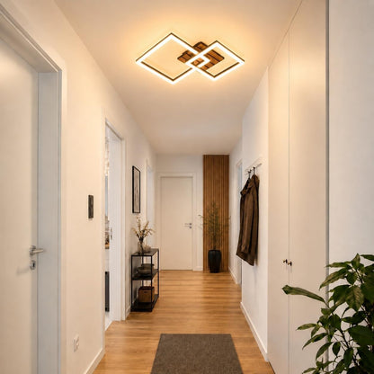 ZMH LED Deckenlampe Küche Deckenleuchte Schwarz in Holzoptik Küchenlampe