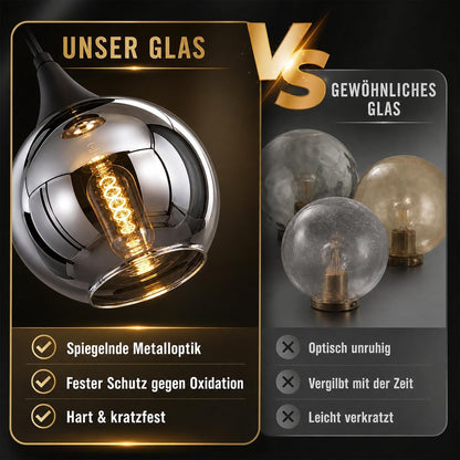 ZMH Pendelleuchte Glas Hängelampe E27 Wohnzimmer 8 Flammig Küchenlampe