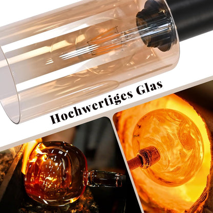 ZMH Pendellampe Esstisch Hängelampe 4 Flammig Glas Hängeleuchte