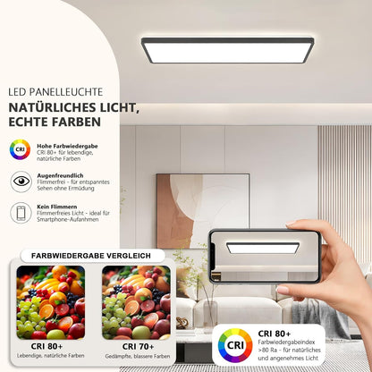 ZMH LED Deckenlampe Flach Weiß Deckenleuchte Rechteckige Küchenlampe