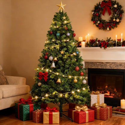 ZMH Künstlicher Weihnachtsbaum 210 cm - Spritzguss Mix aus naturgetreuem PVC