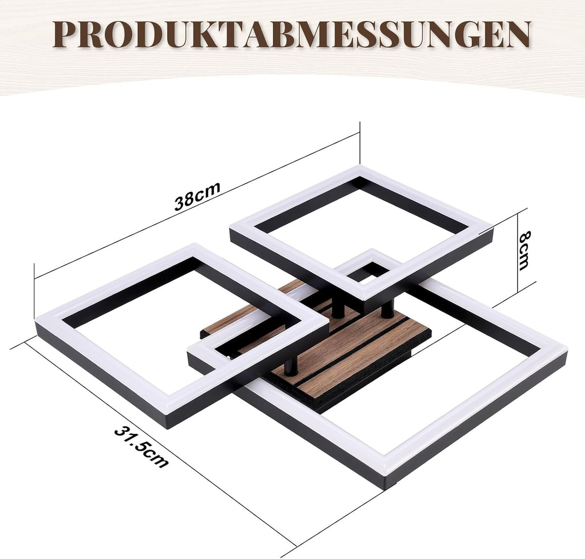 ZMH LED Deckenleuchte Schlafzimmer Deckenlampe 21W Schwarz Küchenlampe