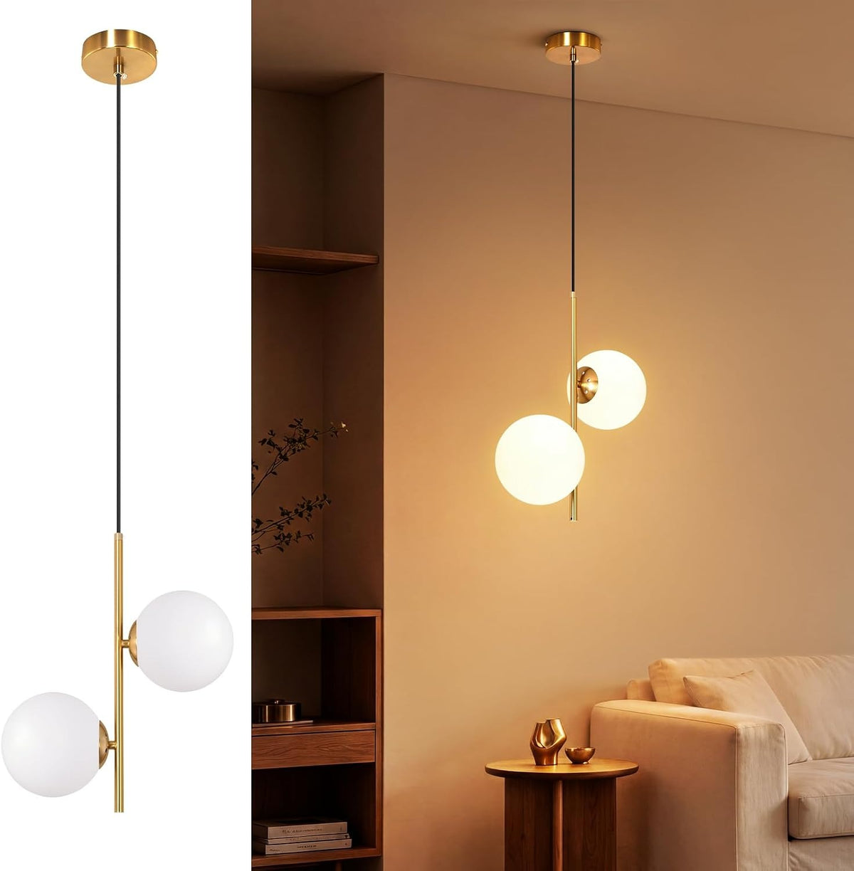 ZMH Pendelleuchte G9 Schlafzimmer Glas Esstisch Modern Hängelampe