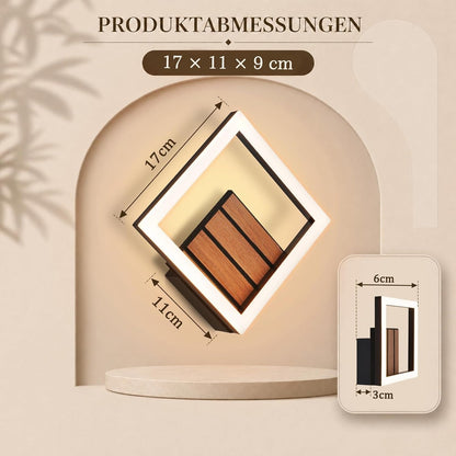 ZMH LED Wandleuchte Innen 17CM Wandlampe in Holzoptik Modern Flurlampe