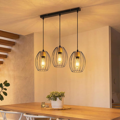 ZMH Hängelampe Vintage Pendelleuchte Esstisch - 3 flammig Esstischlampe