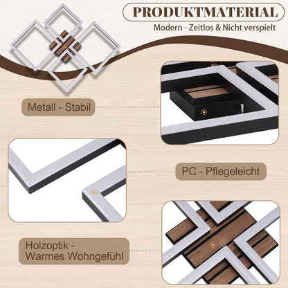ZMH LED Deckenleuchte Wohnzimmer Deckenlampe 66CM Schwarz Wohnzimmerlampe