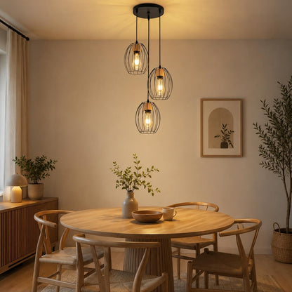 ZMH Hängelampe Vintage Pendelleuchte Esstisch - 3 flammig Esstischlampe
