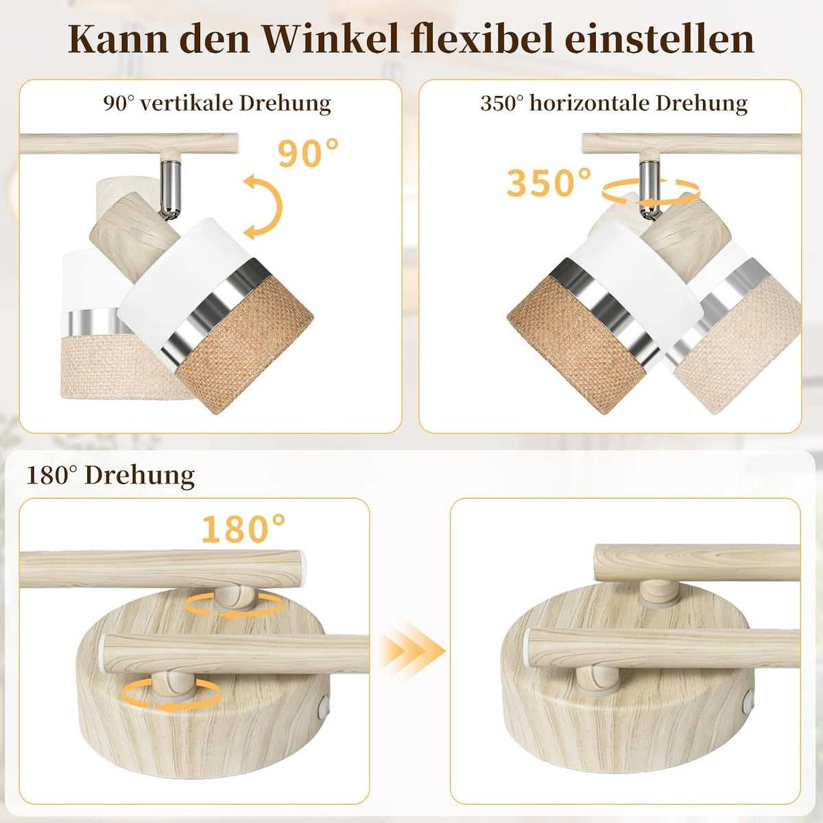 ZMH Deckenstrahler 4-1 Flammig LED Küchenlampe Deckenleuchte E14