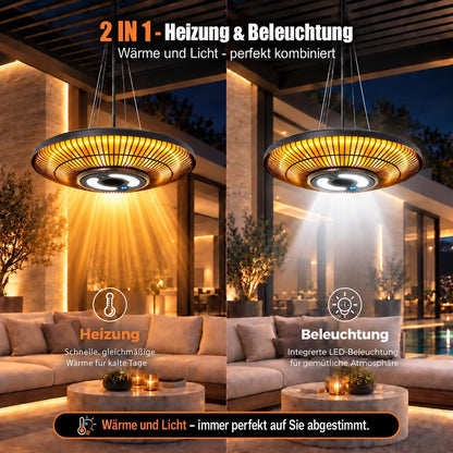 ZMH Infrarotheizung Heizstrahler Deckenmontage Outdoor 2000 Watt Mit