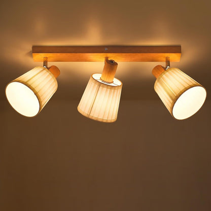 ZMH Deckenstrahler 1-4 Flammig Deckenlampe Holz Flurlampe Deckenspots