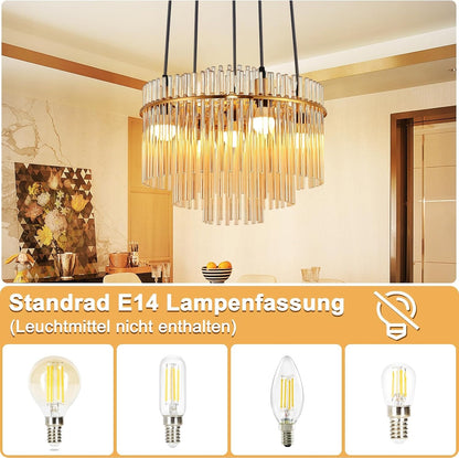 ZMH Pendelleuchte 5 Flammig Hängeleuchte Esstisch Glas Hängelampe