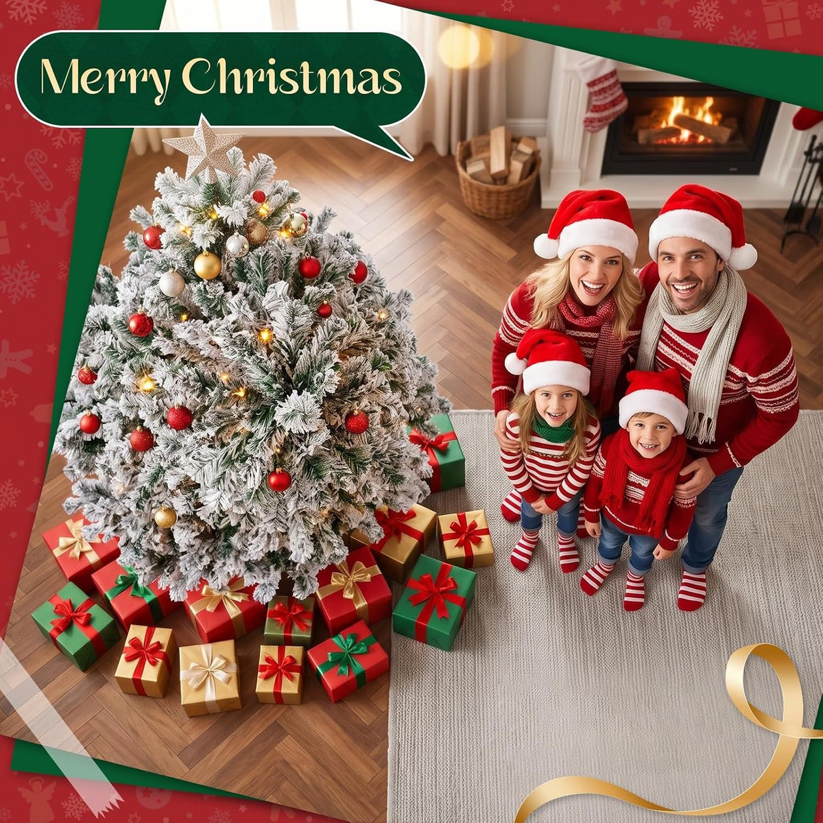 ZMH Künstlicher Weihnachtsbaum 210cm, Tannenbaum Künstlich PVC Christmas Tree