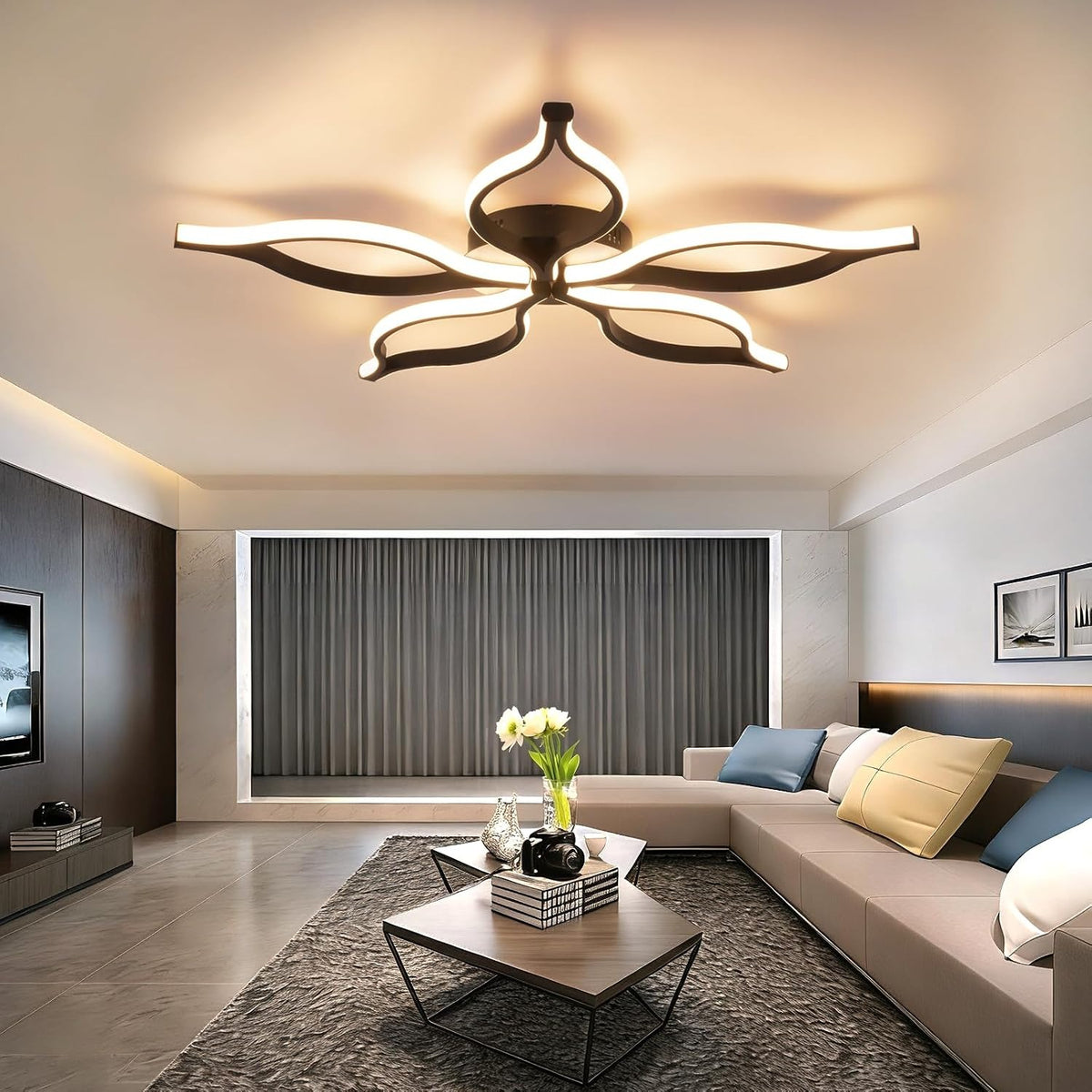 ZMH Deckenlampe Wohnzimmer LED Deckenleuchte - 80CM Wohnzimmerlampe