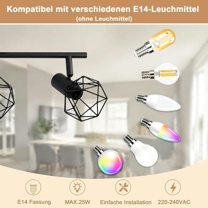ZMH LED Deckenstrahler 1-4 Flammig Deckenlampe Schwarz Deckenleuchte