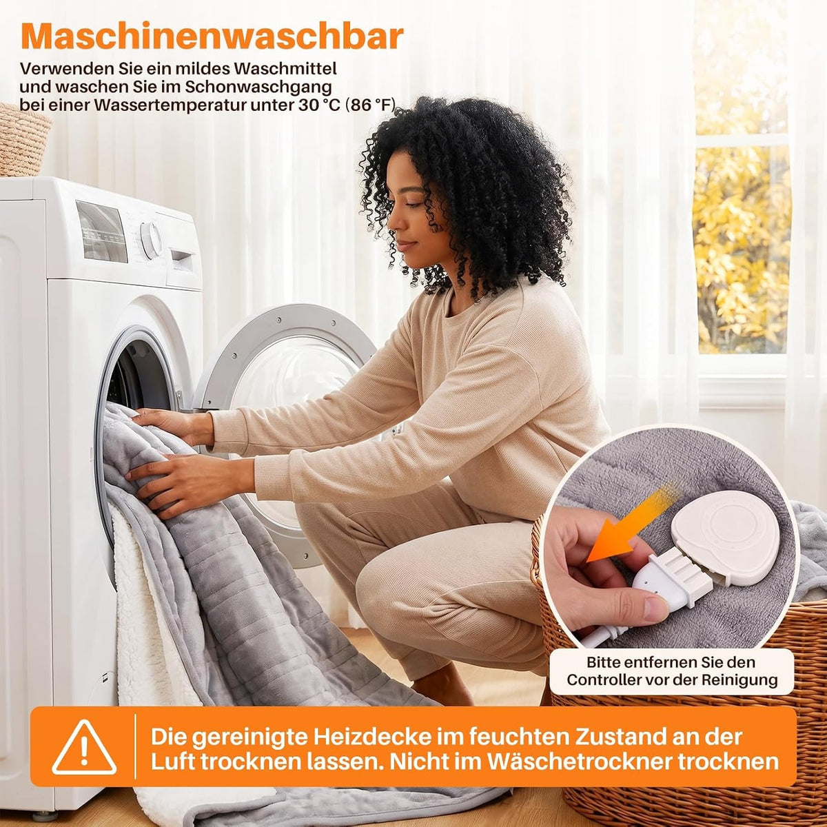 ZMH Heizdecke mit Abschaltautomatik Wärmedecke 200x180 cm 6 Heizstufen