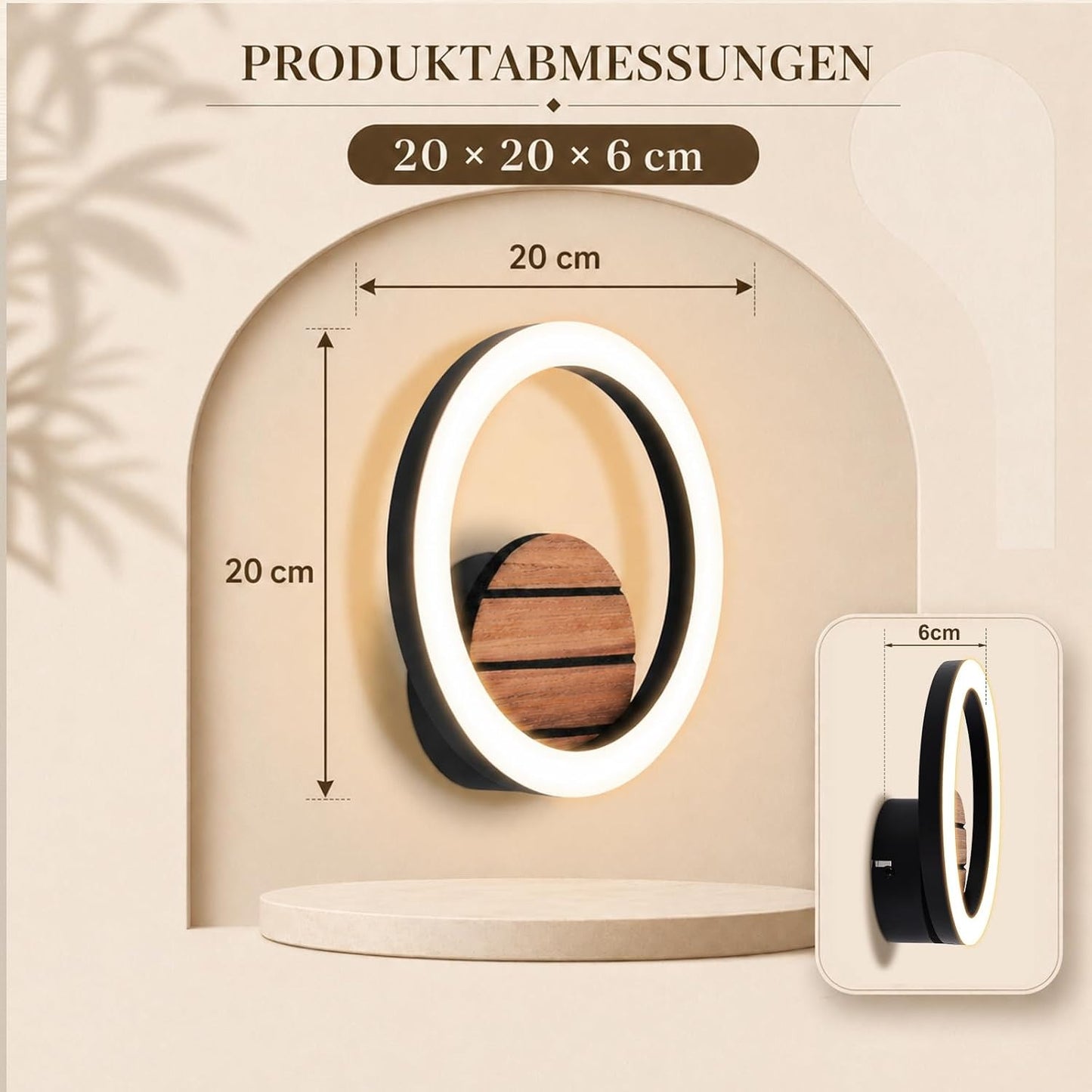 ZMH LED Wandlampe Innen Wandleuchte Flurlampe Klein 20CM Modern Design