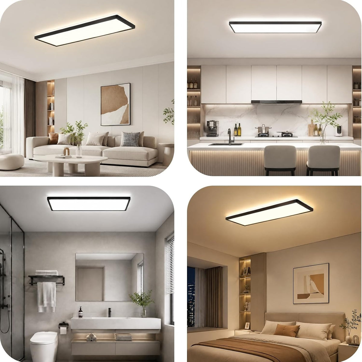 ZMH LED Deckenlampe Flach Weiß Deckenleuchte Rechteckige Küchenlampe