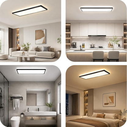 ZMH LED Deckenlampe Flach Weiß Deckenleuchte Rechteckige Küchenlampe