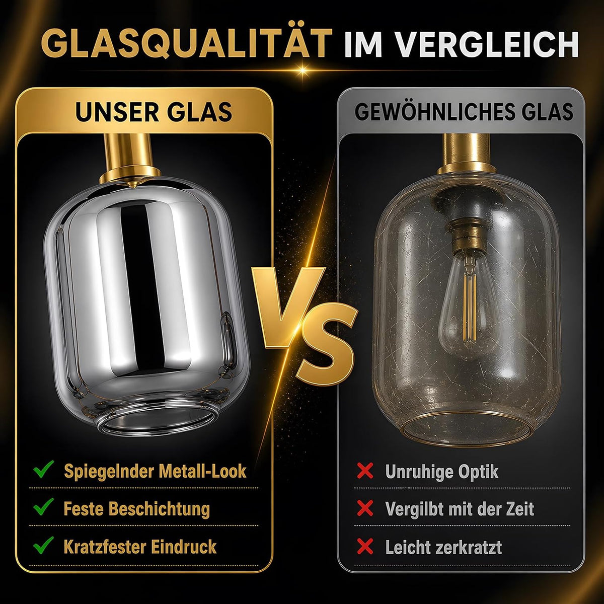 ZMH Pendelleuchte Esstisch Hängelampe Wohnzimmer 6 Flammig E27 Vintage