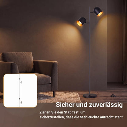 ZMH Stehlampe Wohnzimmer Standleuchte Schwarz Stehleuchte Vintage e14