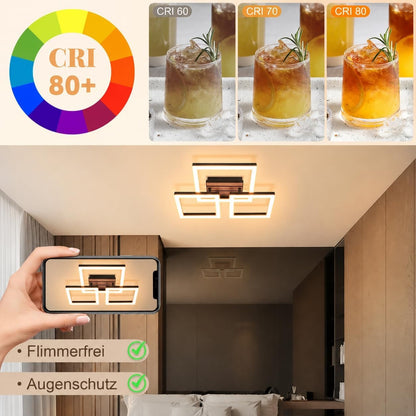ZMH LED Deckenleuchte Schlafzimmer Deckenlampe 21W Schwarz Küchenlampe