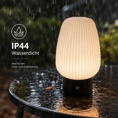 ZMH Nachttischlampe LED Tischlampe Akku - Tischleuchte Kabellos Aufladbar