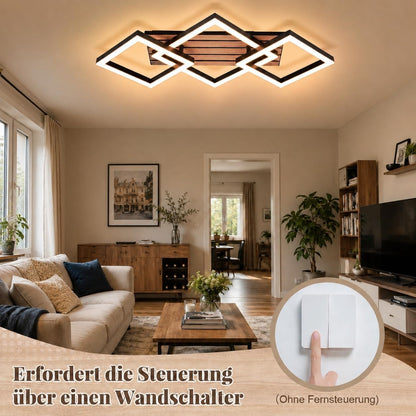 ZMH LED Deckenleuchte Wohnzimmer Deckenlampe 58CM Schwarz Wohnzimmerlampe