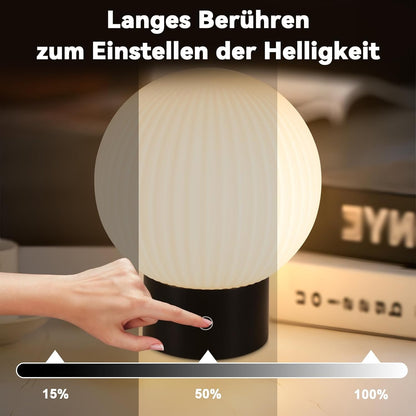 ZMH Tischlampe Kabellos Nachttischlampe LED Akku Tischleuchte Weiß Dimmbar
