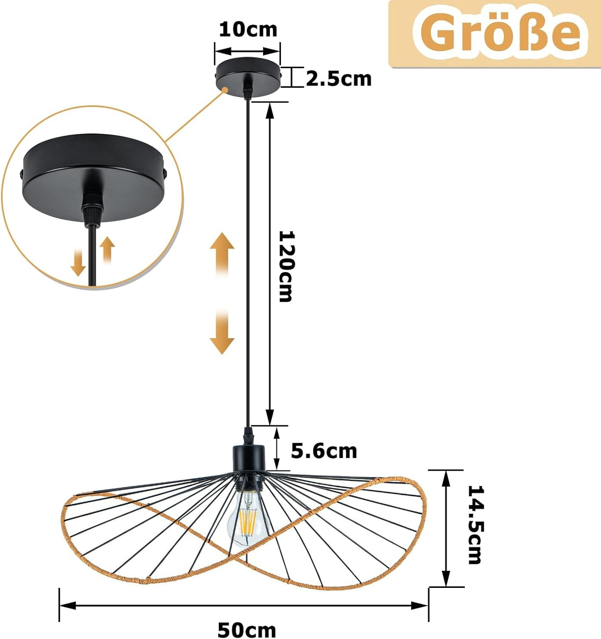 ZMH Hängeleuchte Schwarz Pendelleuchte Esstisch 2er Wohnzimmerlampe