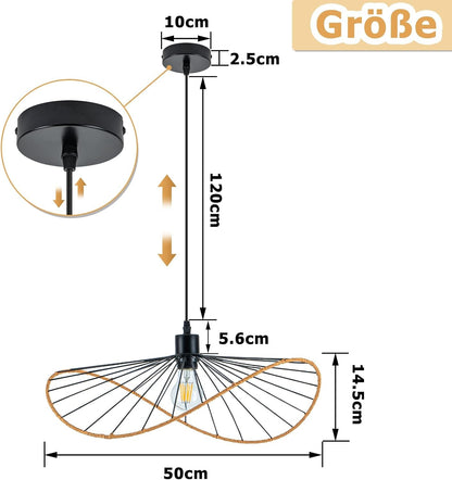 ZMH Hängeleuchte Schwarz Pendelleuchte Esstisch 2er Wohnzimmerlampe