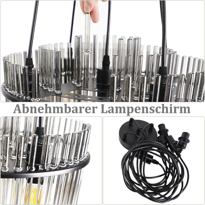 ZMH Hängelampe 5 Flammig Pendelleuchte Glas Hängeleuchte Modern