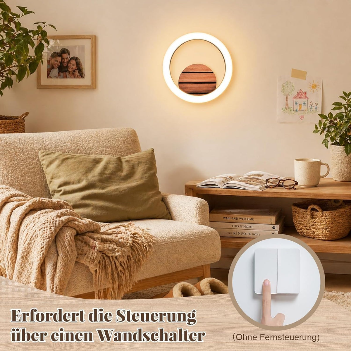 ZMH LED Wandlampe Innen Wandleuchte Flurlampe Klein 20CM Modern Design