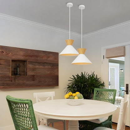 ZMH Pendelleuchte Modern Esszimmer Hängelampe: 2 x Esstischlampe Weiß E27 Metall Hängeleuchte Schlafzimmer Retro Hängend Esszimmerlampe Ø25cm Innen Pendellampe für Küche Wohnzimmer Flur Bar Resturant