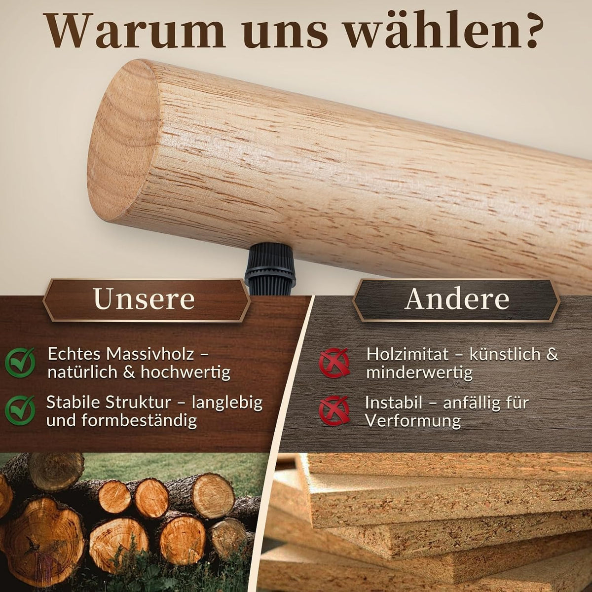 ZMH Pendelleuchte esstisch Holz Vintage E27 Hängelampe 3 flammig Industrial