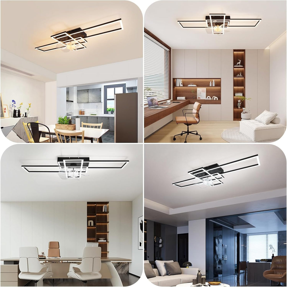 ZMH Deckenventilator mit Beleuchtung Deckenleuchte LED Deckenlampe