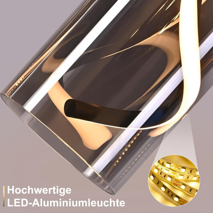 ZMH LED Hängelampe Esstisch 3-flammig 33W Hängelampe aus Rauchglas