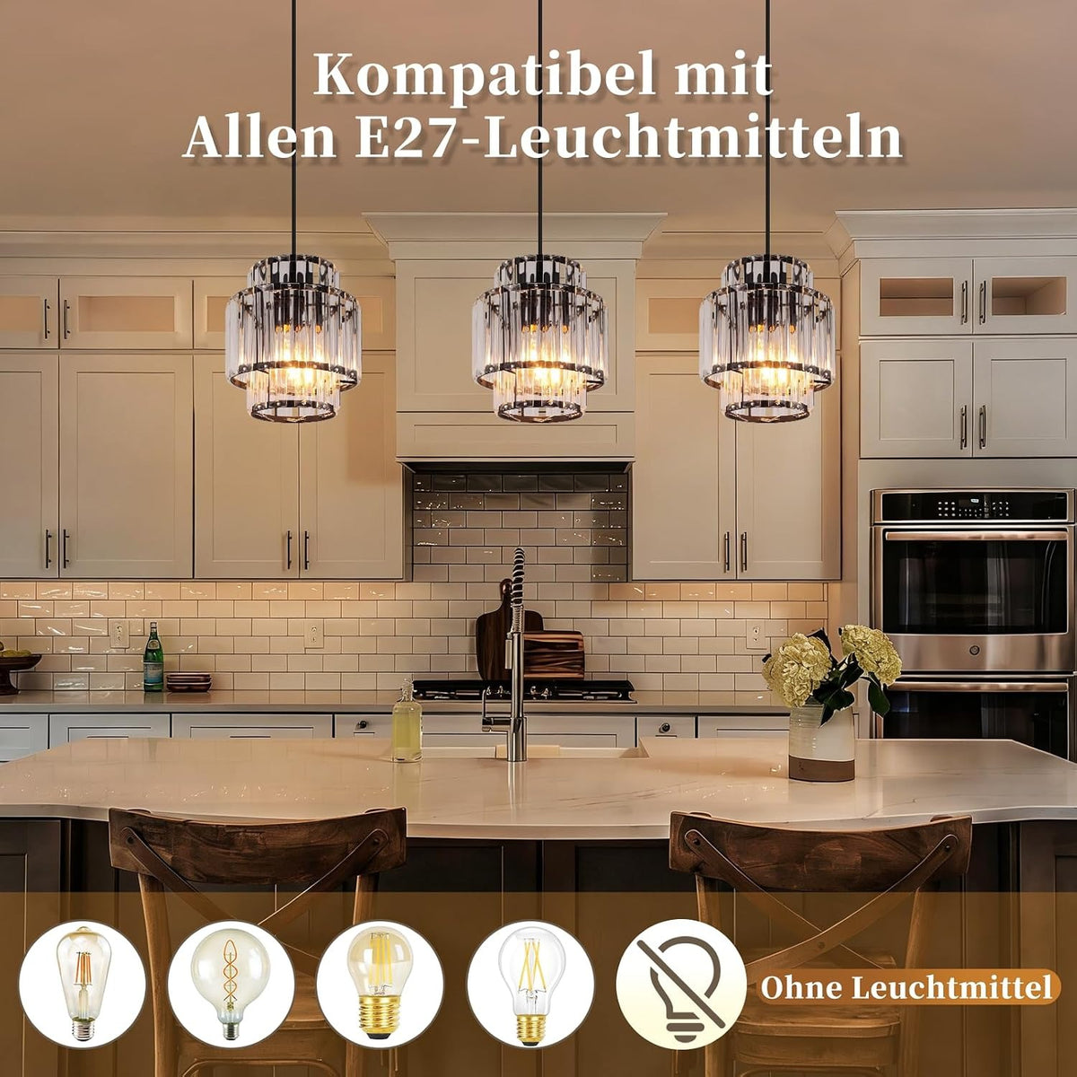 ZMH Pendelleuchte Esstisch Hängelampe Esstisch Pendelleuchte 1 Flammig -E27