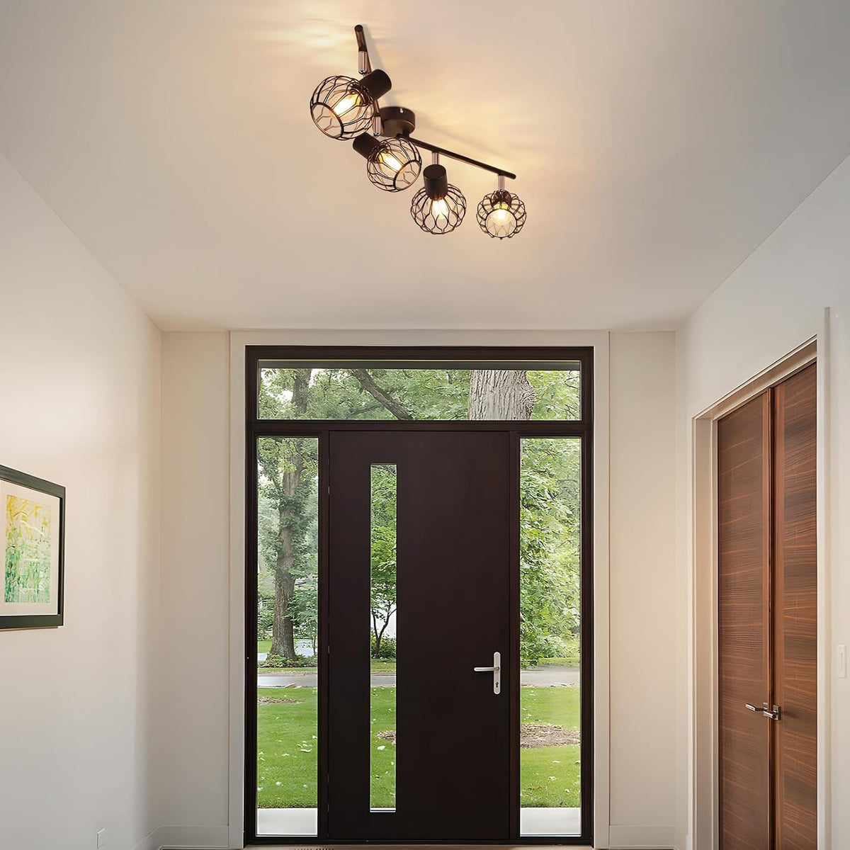 ZMH LED Deckenstrahler Schwarz, E14 Deckenlampe 4 Flammig Schwenkbar | Metall