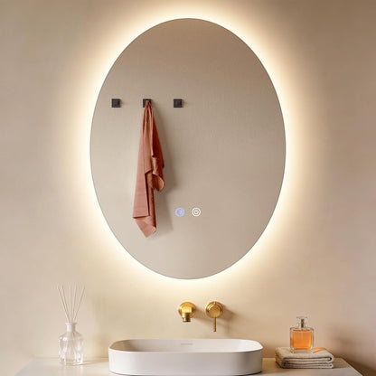 ZMH Oval Badspiegel Mit Beleuchtung,60x80 cm LED Bad Wand Spiegel Ovale