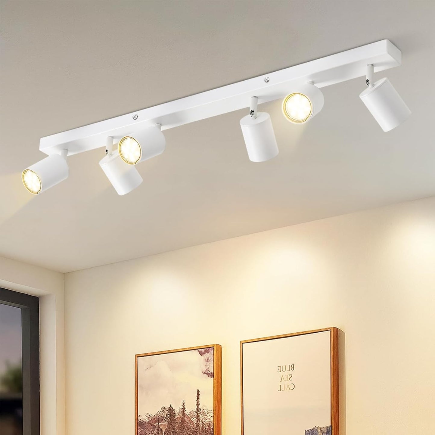 ZMH LED Deckenleuchte Weiß Deckenstrahler: GU10 Deckenlampe Spots 6 Flammig 330°Schwenkbar Deckenspots