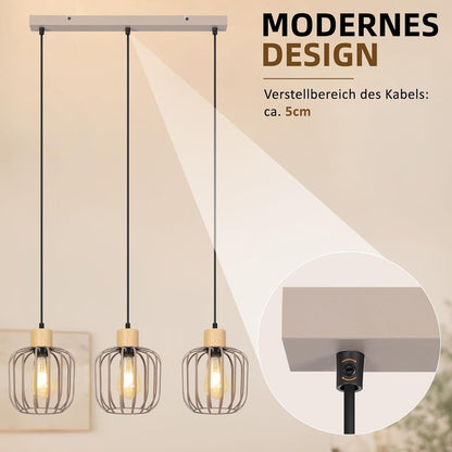 ZMH Pendelleuchte Esstisch 1-3 Flammig Modern Esszimmer Hängelampe E27