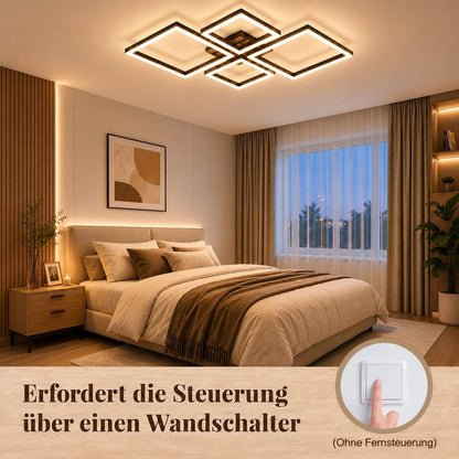 ZMH LED Deckenleuchte Wohnzimmer Deckenlampe 66CM Schwarz Wohnzimmerlampe