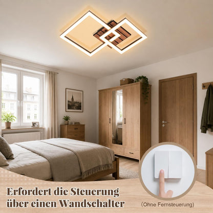 ZMH LED Deckenlampe Küche Deckenleuchte Schwarz in Holzoptik Küchenlampe