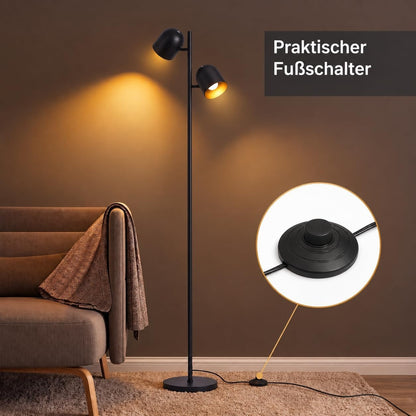 ZMH Stehlampe Wohnzimmer Standleuchte Schwarz Stehleuchte Vintage e14